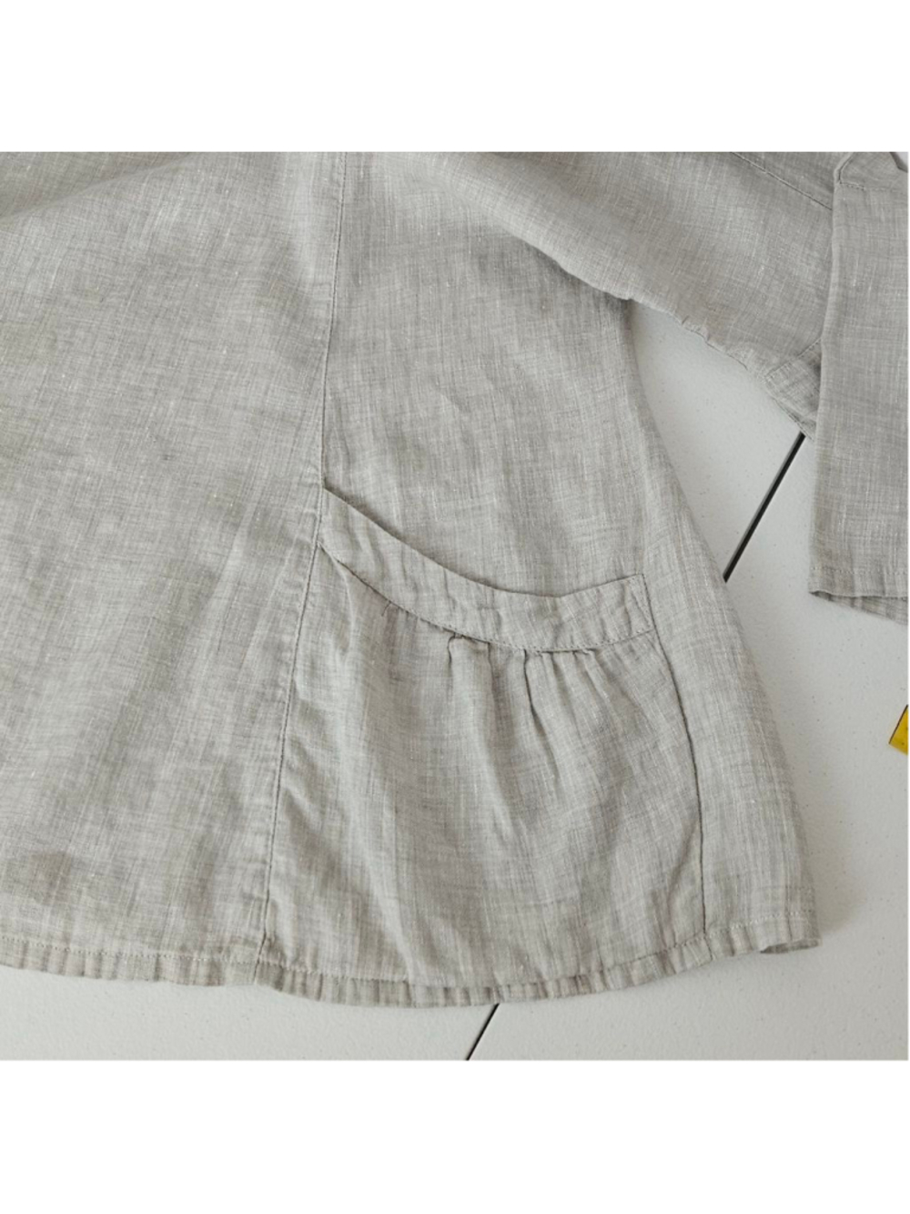 Yuvita 100% Linen Tunic Top with Pockets Size S Lagenlook Made in Europe - Picture 5 of 8